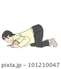 フォームローラーで右鎖骨ほぐす女性 101210047