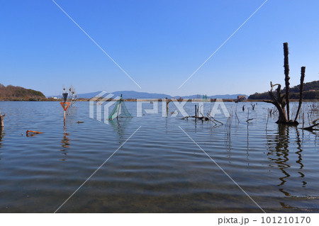 朽ち果てた鹿忍グリーンファーム跡(水没ペンション村) 101210170