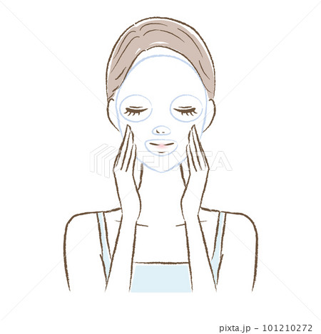 フェイスパックをする女性のイラスト 101210272