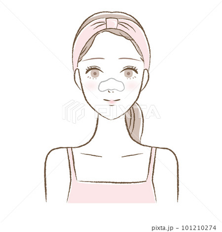 白い毛穴パックをする女性のイラスト 白い毛穴パックをする女性のイラスト 101210274
