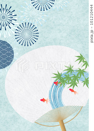 花火 暑中見舞い 水彩 背景 花火 暑中見舞い 水彩 背景 101210444