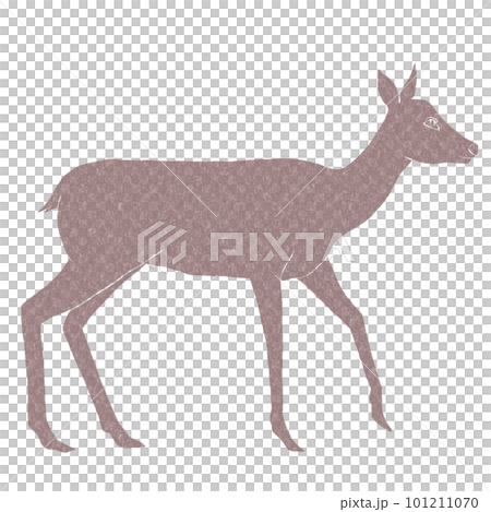Japanese style simple walking deer looking up 101211070