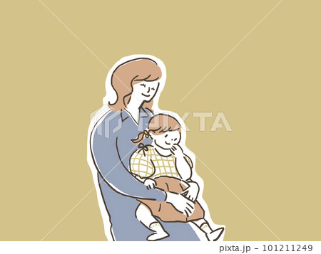 小さいこどもを抱きしめる若い女性、お母さん、母親、(カラー) 小さいこどもを抱きしめる若い女性、お母さん、母親、(カラー) 101211249