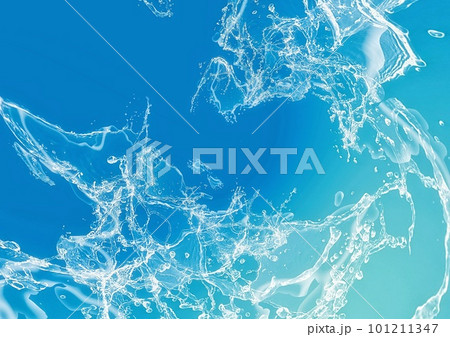 抽象的な青い水しぶき 101211347