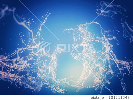 抽象的な青い水しぶき 101211348