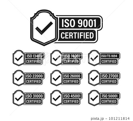 ISO certified set stamp and labels. Quality management system certified ISO certified set stamp and labels. Quality management system certified 101211814