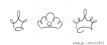 Hand drawn doodle crowns set. King crown sketches, majestic tiara, king and queen royal diadems. Vector illustration isolated in doodle style on white background Hand drawn doodle crowns set. King crown sketches, majestic tiara, king and queen royal diadems. Vector illustration isolated in doodle style on white background 101211971