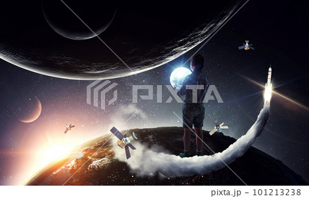 Space exploration concept. . Mixed media 101213238