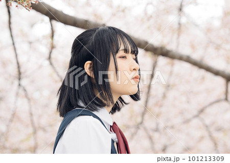 桜と制服の女子高生 桜と制服の女子高生 101213309