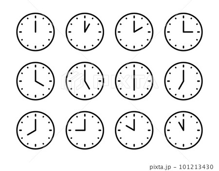 時計アイコンセット ベクターイラスト 101213430