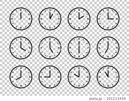 時計アイコンセット ベクターイラスト 101213430