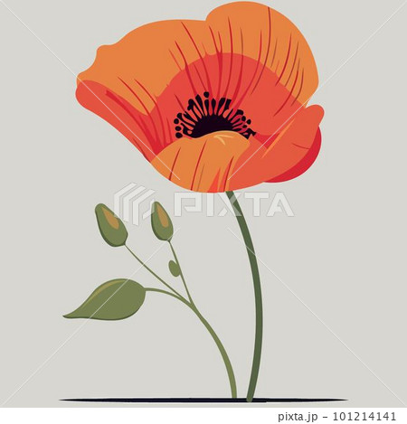 One red poppy flower 101214141