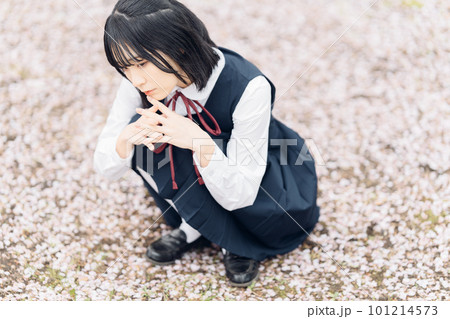 桜と女子高生 101214573