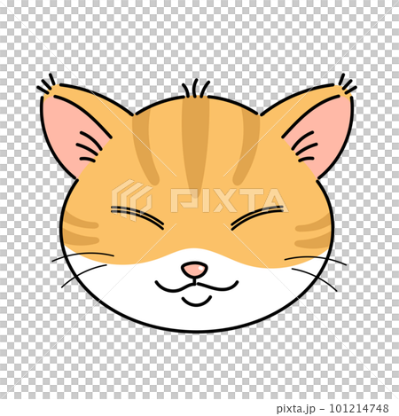 睡眼棕色虎貓臉的插圖 101214748