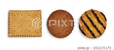 Realistic set of crispy cracker cookies 101215173