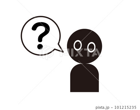 疑問で首を傾げる人_はてな？_シンプルでポップなピクトグラム_アイコン_シルエット 101215235