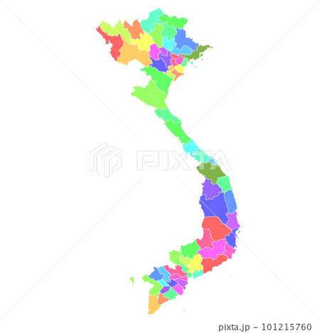 ベトナム 地図 カラフル アイコン ベトナム 地図 カラフル アイコン 101215760