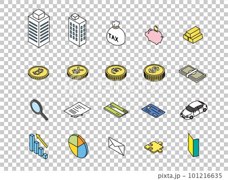 Money, finance-related icon set isometric 101216635