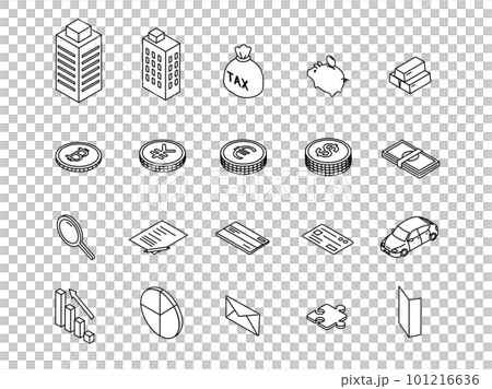 貨幣、金融相關圖標集等距 貨幣、金融相關圖標集等距 101216636