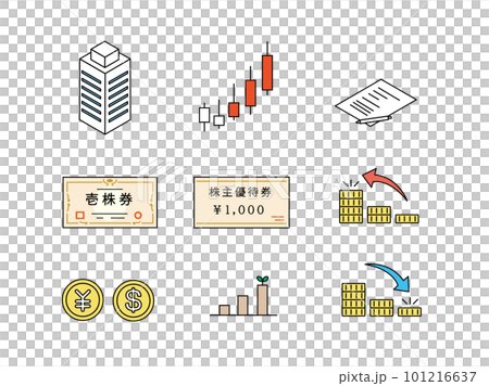 Stock investment related illustration set 101216637
