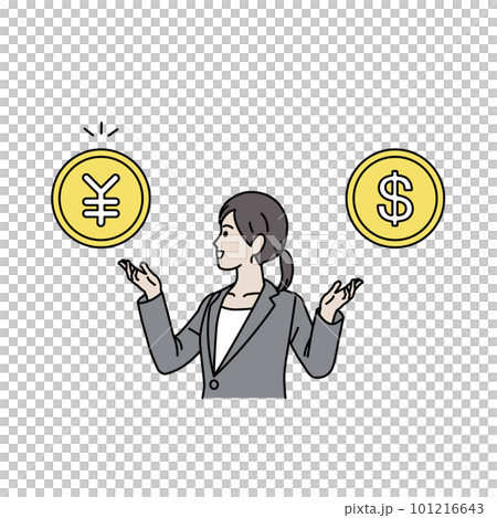 穿西裝的女人推薦貨幣，日元 女商人 101216643