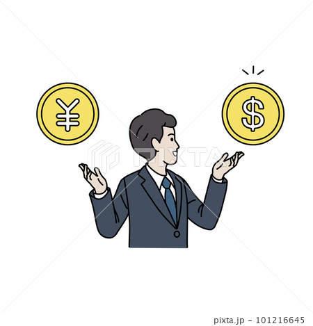 通貨、ドルを勧めるスーツ姿の男性　ビジネスマン 101216645