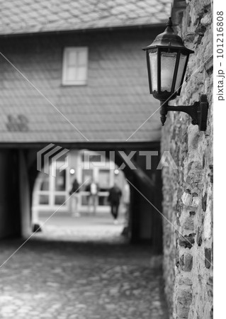 View through the entrance gate of the great holy cross in Goslar, Germany 101216808