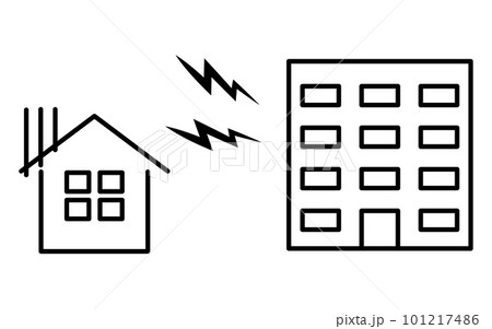 近隣住宅からの騒音被害に遭う住宅のイメージアイコン 101217486