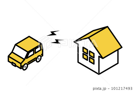 自動車の騒音被害に遭う住宅のイメージアイコン 101217493