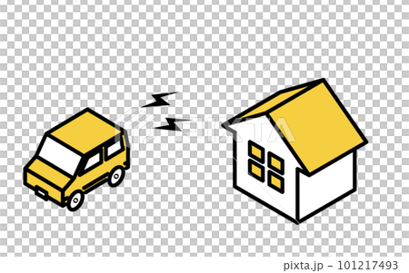 自動車の騒音被害に遭う住宅のイメージアイコン 101217493