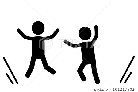 騒音トラブルになる元気よく飛び跳ねる子供のイメージアイコン 101217502