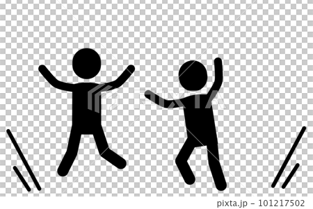 一個孩子精力充沛地跳來跳去造成噪音問題的圖像圖標 101217502