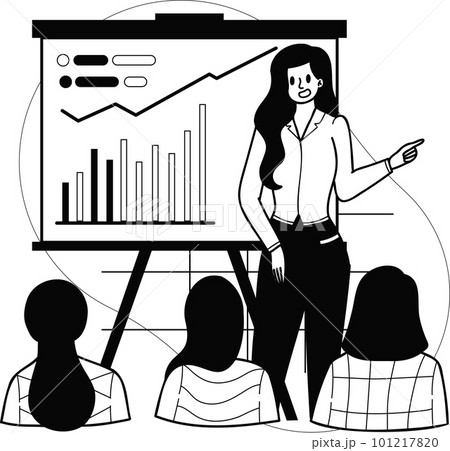 Women Entrepreneurs and Conferences illustration in doodle style Women Entrepreneurs and Conferences illustration in doodle style 101217820