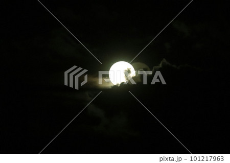 夏の夜空に浮かぶ満月 夏の夜空に浮かぶ満月 101217963