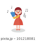 歌を歌う若い女性 101218081