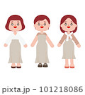 若い女性のイラストセット 101218086