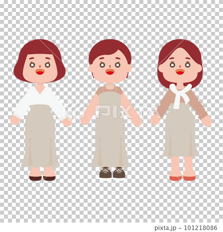 若い女性のイラストセット 101218086