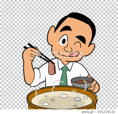 しゃぶしゃぶを食べるサラリーマン しゃぶしゃぶを食べるサラリーマン 101219132