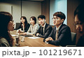 日本のオフィスで働く会社員、会議や打ち合わせ中（generative AI） 101219671