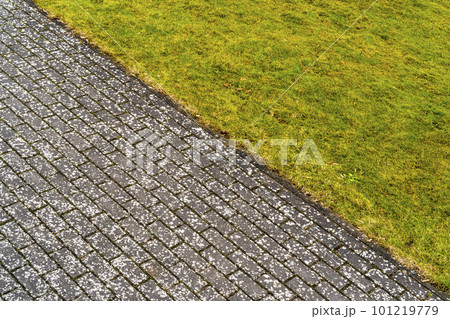 Abstract background with sidewalk and green grass Abstract background with sidewalk and green grass 101219779