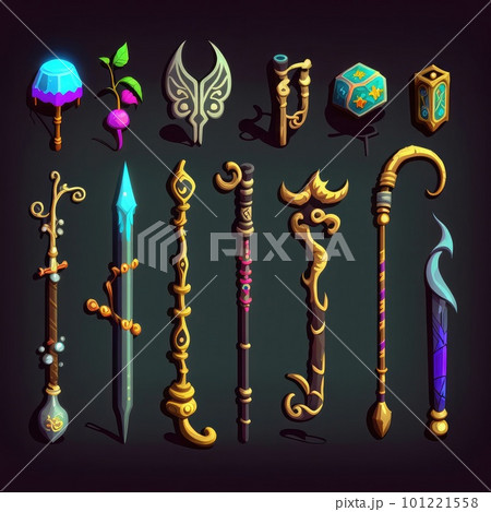 wooden game magic walk stick ai generated 101221558