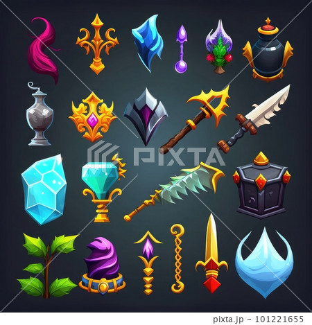 fire rpg 2d game icons ai generated fire rpg 2d game icons ai generated 101221655
