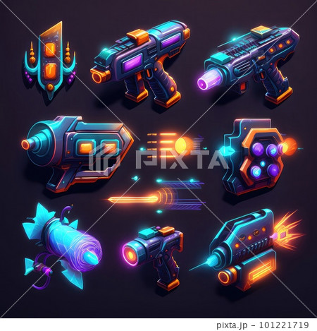 icon gun blaster video game ai generated 101221719