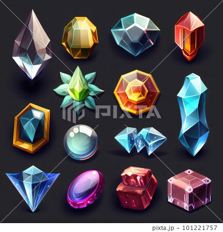 gold game crystal gem ai generated 101221757