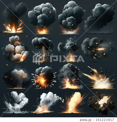 flame smoke explosion video game ai generated 101221917