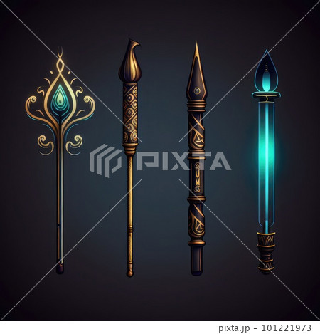 spell game magic walk stick ai generatedのイラスト素材 [101221973] - PIXTA