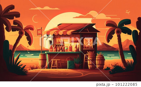 tiki bar wooden hut tribal mask ai generated tiki bar wooden hut tribal mask ai generated 101222085