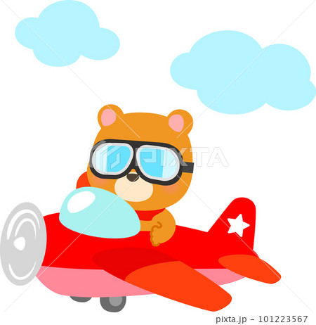 飛行機で飛ぶクマのパイロット 101223567