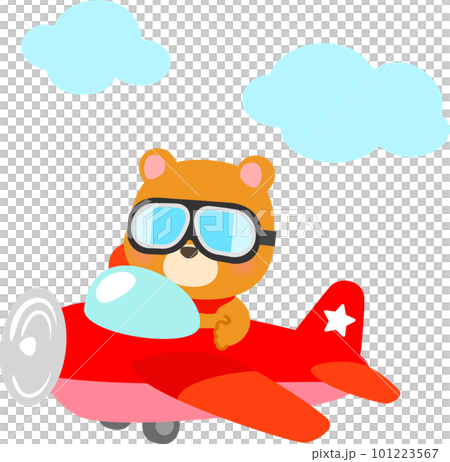 飛行機で飛ぶクマのパイロット 101223567