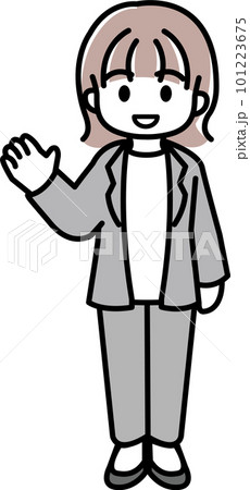 女性会社員が説明をしているイラスト1 女性会社員が説明をしているイラスト1 101223675